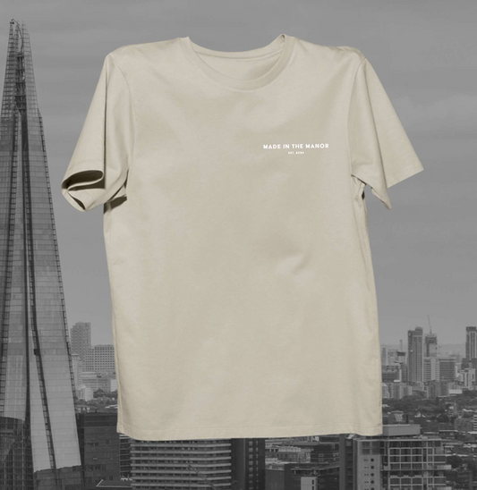 Oversized Large Print LOGO T-Shirt (Beige)